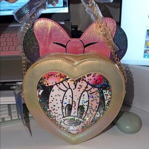 Danielle Nicole Disney Minnie Mouse Heart Crossbody Bag - Pink, Gold, Black